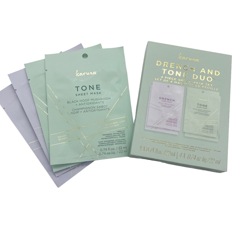 NIB Karuna Drench & Tone Sheet Mask Duo Set of 4